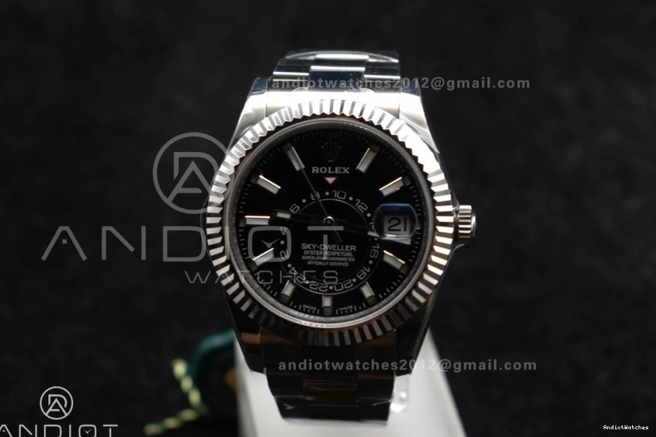 Dial Black Edition SS Best on A 1087 Sky-Dweller 904L SS 1:1 WellDesigned Bracelet 326934 ZF 0301
